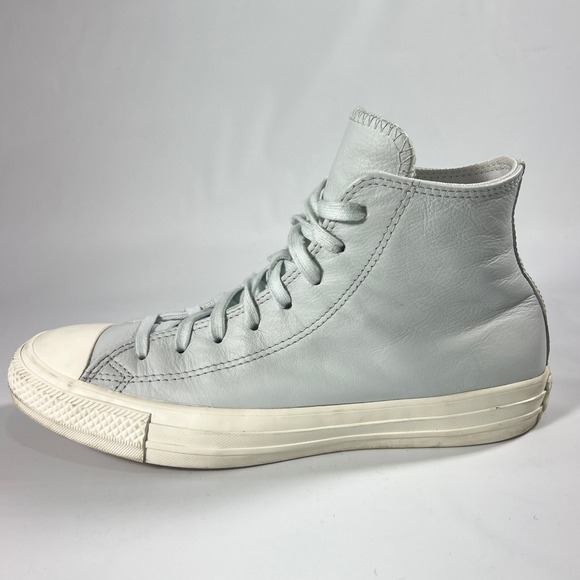 Converse Chuck Taylor All Star Hi Leather Ghosted Blue Grey Sneakers A07132C 9W - Picture 7 of 11